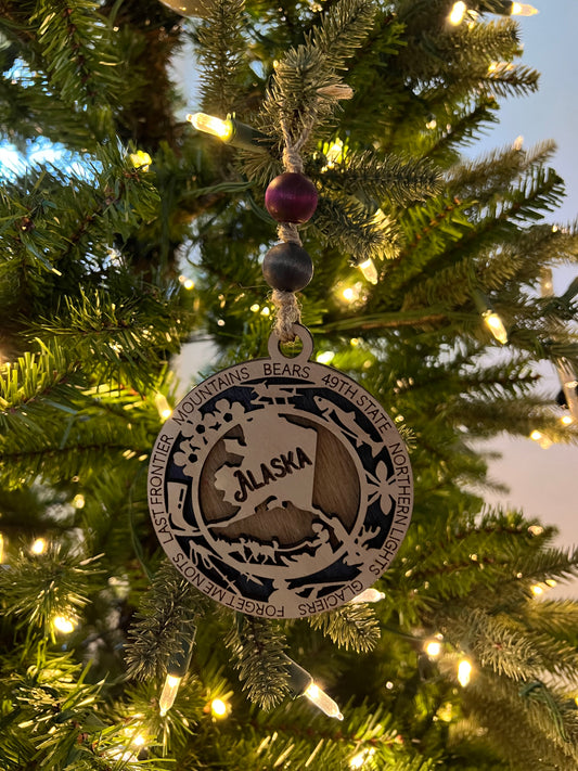 Display State Christmas Ornament - Alaska