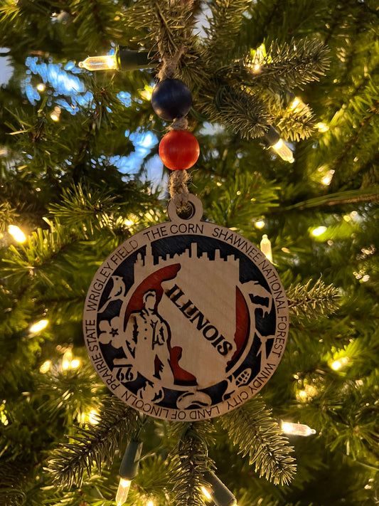 Display State Christmas Ornament - Illinois