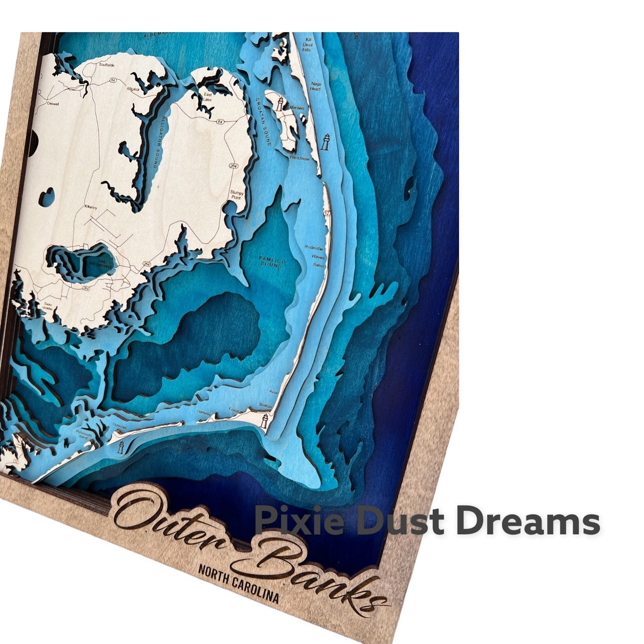Wood Outer Banks (OB) Multi Layered Water Depth Map 11x17