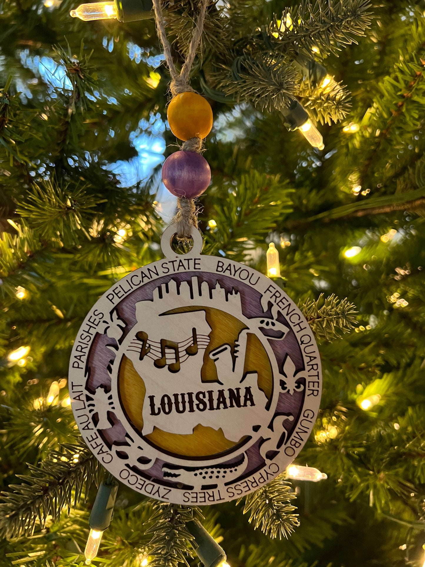 Display State Christmas Ornament - Louisiana