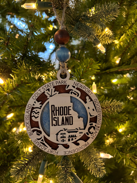 Display State Christmas Ornament - Rhode Island