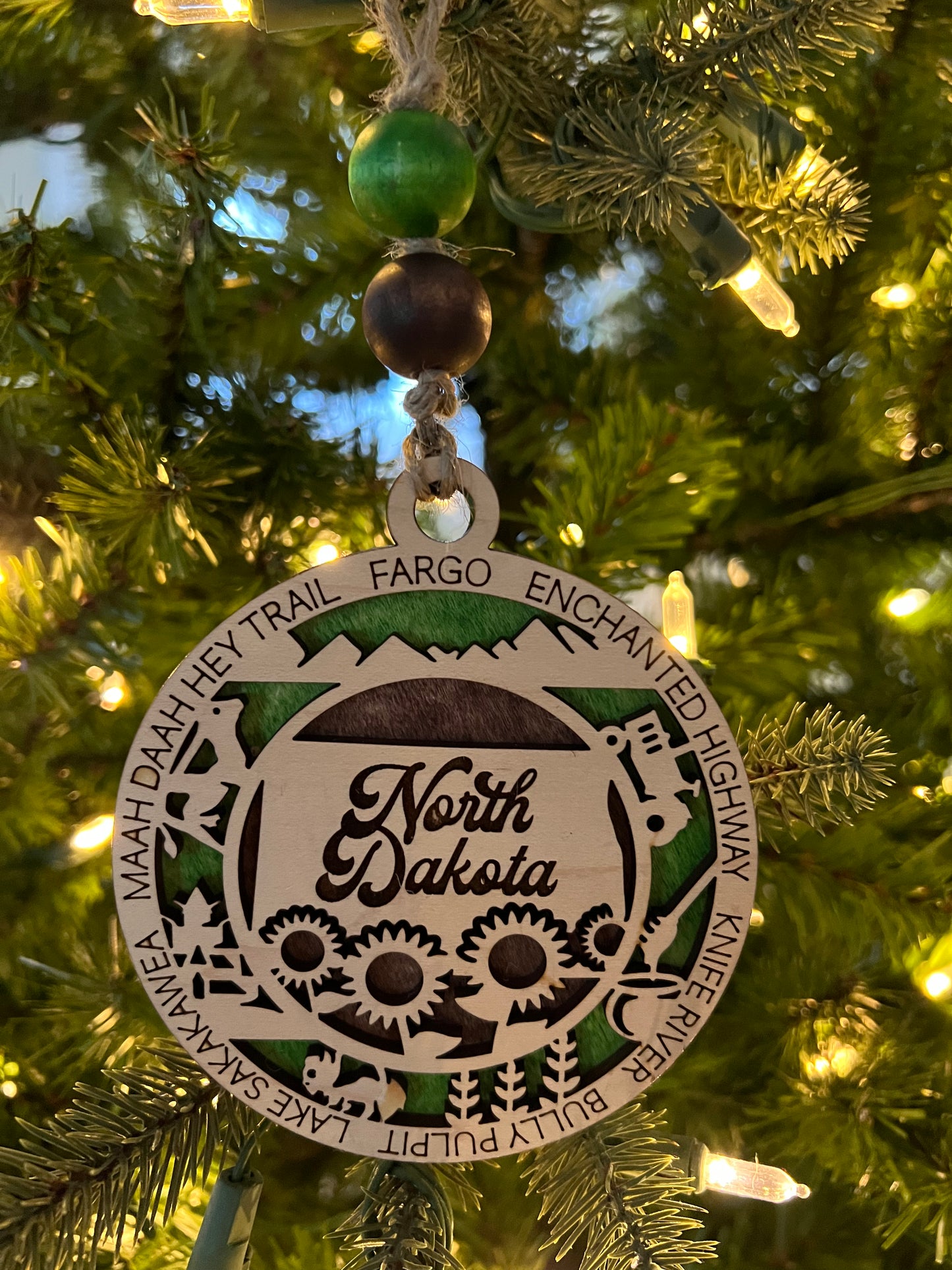 Display State Christmas Ornament - North Dakota